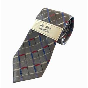 Men's Tie 58 x3.75" Sugar Chicago Wye Knot Collection Silk Classic Necktie Grey